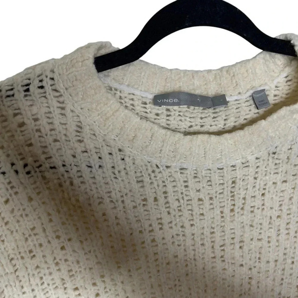 Vince Merino Wool Blend Chunky Knit Long Sleeve  Cream Sweater Size Small - Picture 5 of 8